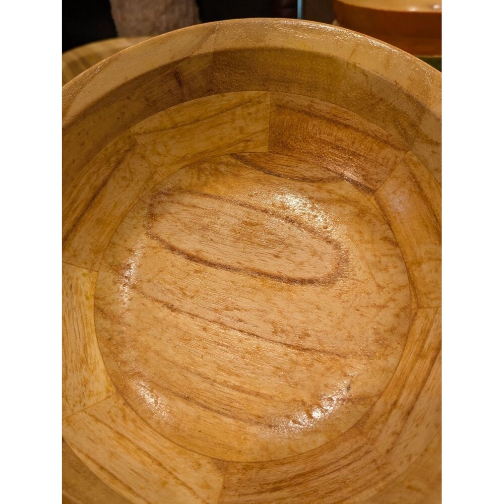 Tuttocasa Colorful Hand-Painted Wooden Vintage Salad Bowls Set Made In Taiwan - Picture 5 of 9